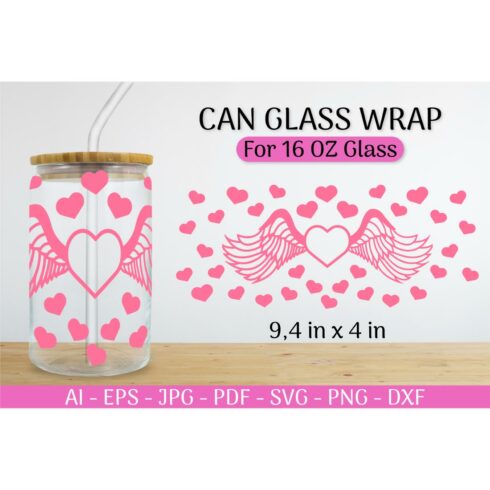 Can Glass Wrap svg Valentines SVG cover image.