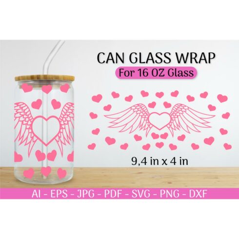 Can Glass Wrap svg Valentines SVG cover image.