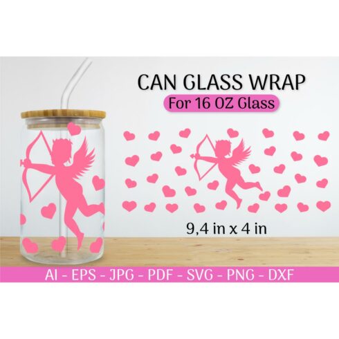 Can Glass Wrap svg Valentines SVG cover image.
