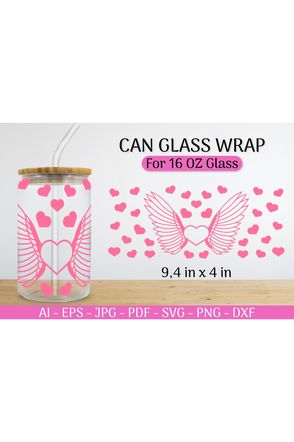 Can Glass Wrap svg Valentines SVG pinterest preview image.