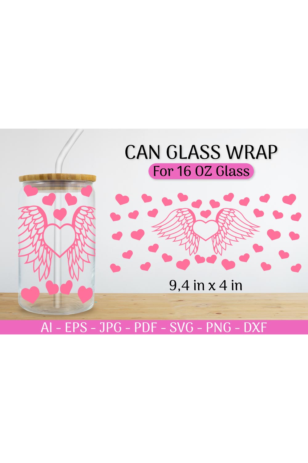 Can Glass Wrap svg Valentines SVG pinterest preview image.