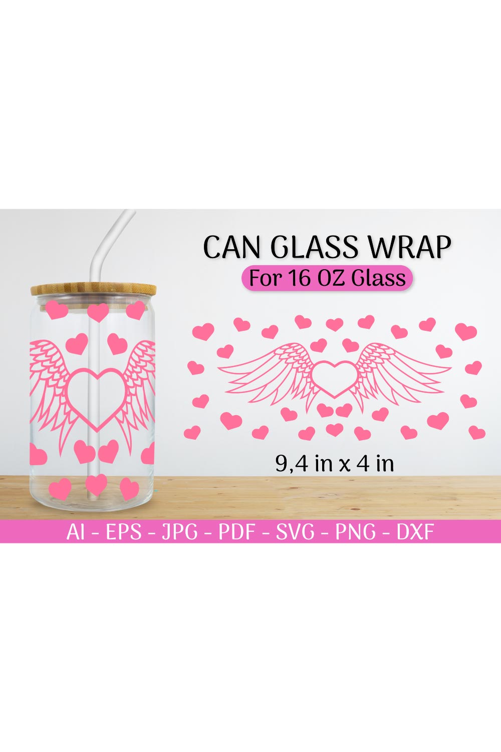 Can Glass Wrap svg Valentines SVG pinterest preview image.