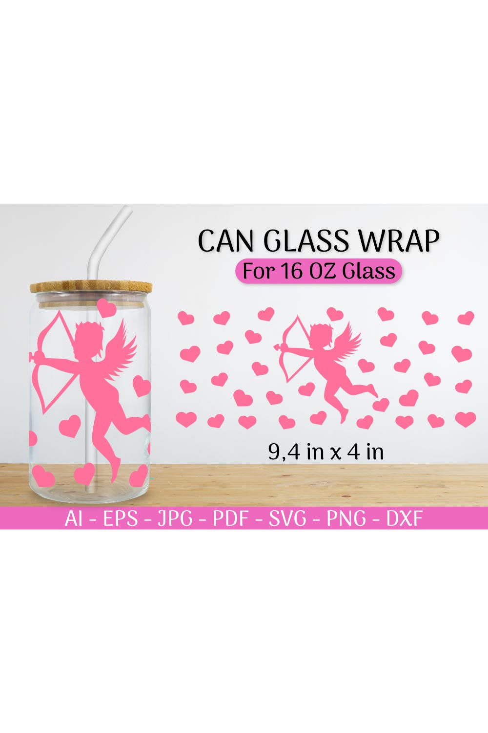 Can Glass Wrap svg Valentines SVG pinterest preview image.