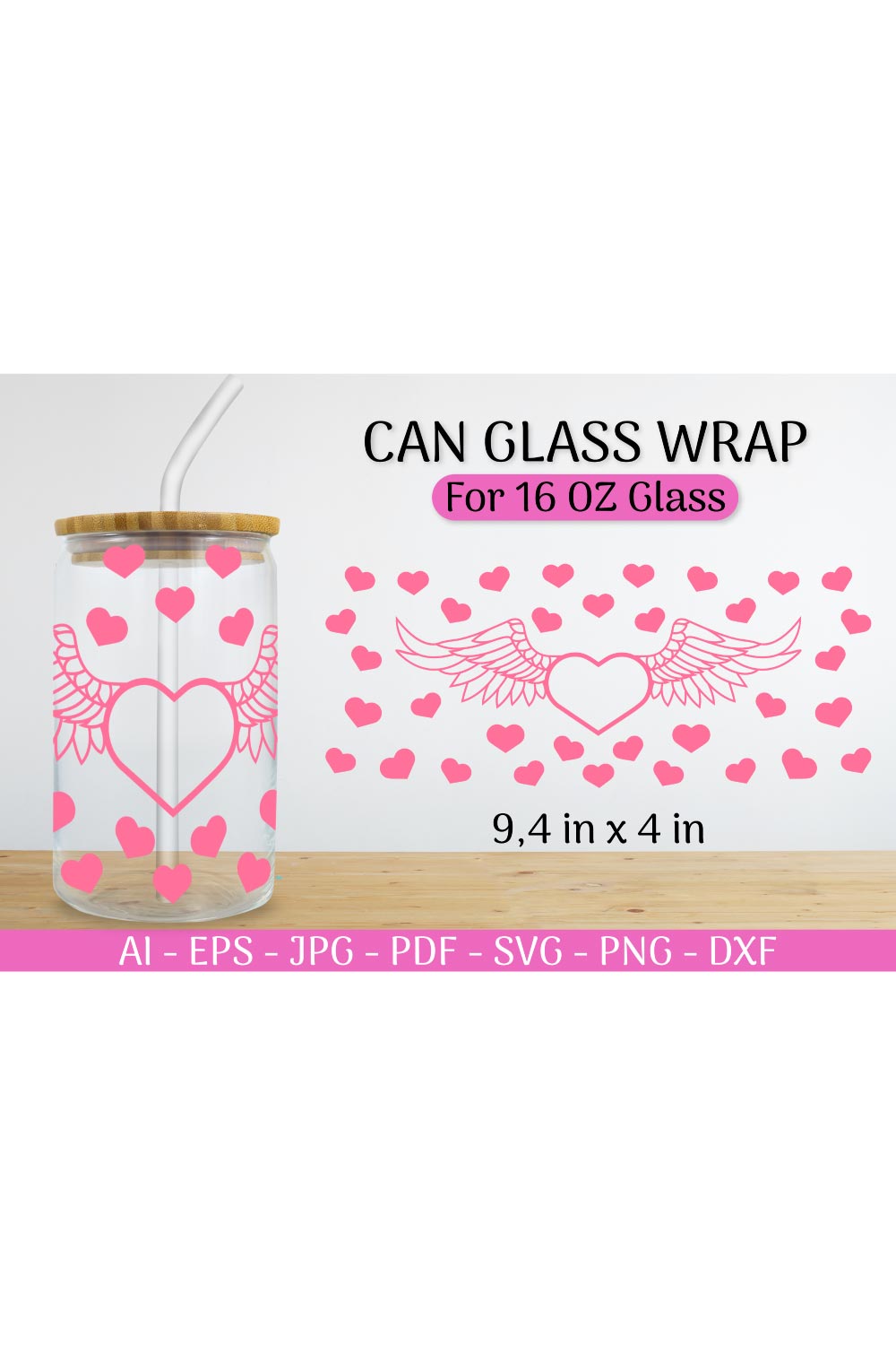 Can Glass Wrap svg Valentines SVG pinterest preview image.