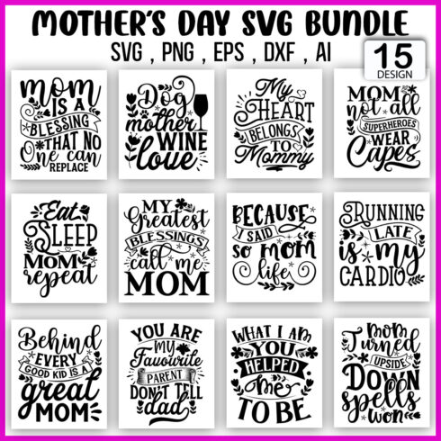mother\'s day svg bundle cover image.