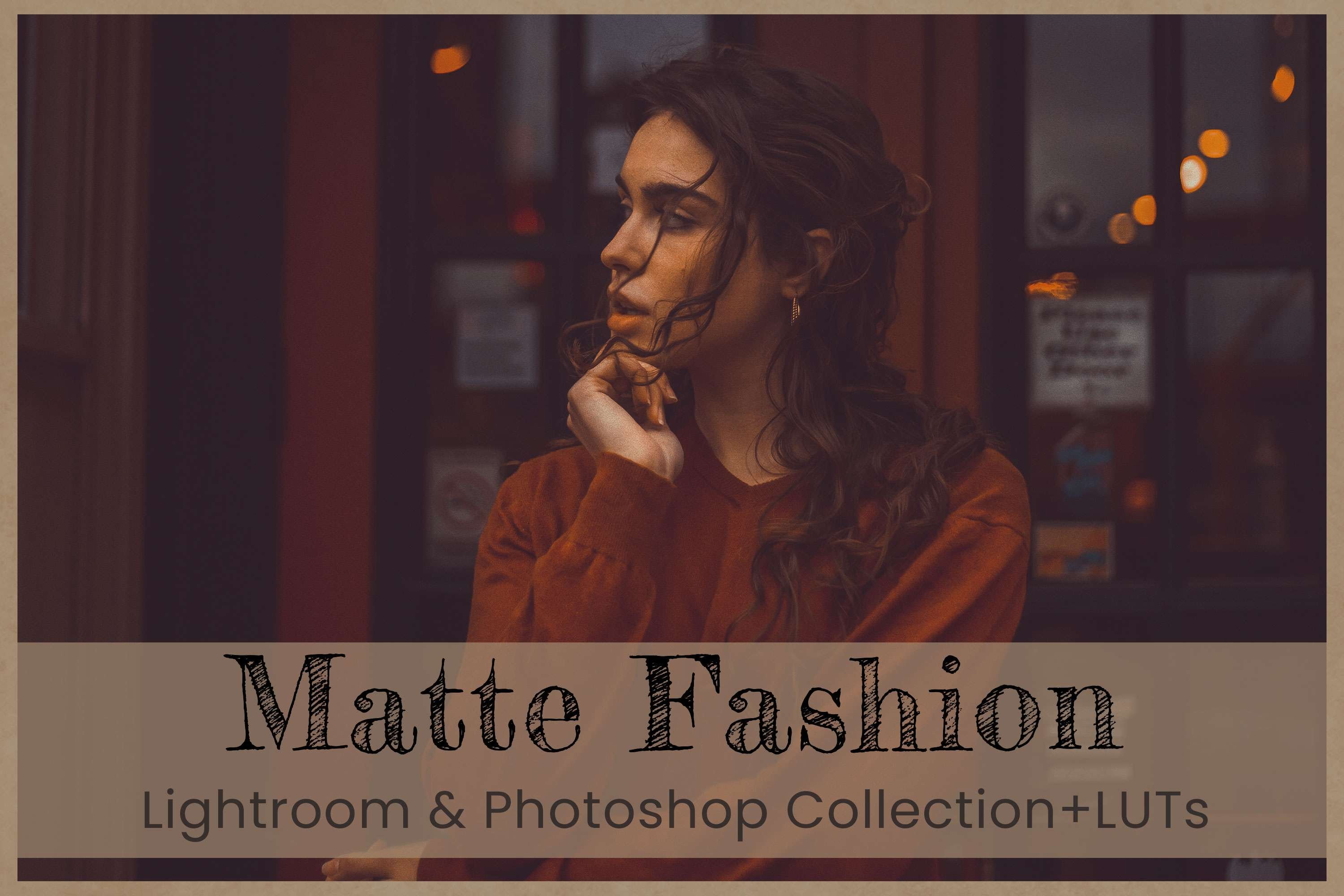 8 Matte Fashion Photoshop actions LRcover image.