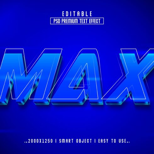 Max 3D Editable psd Text Effectcover image.