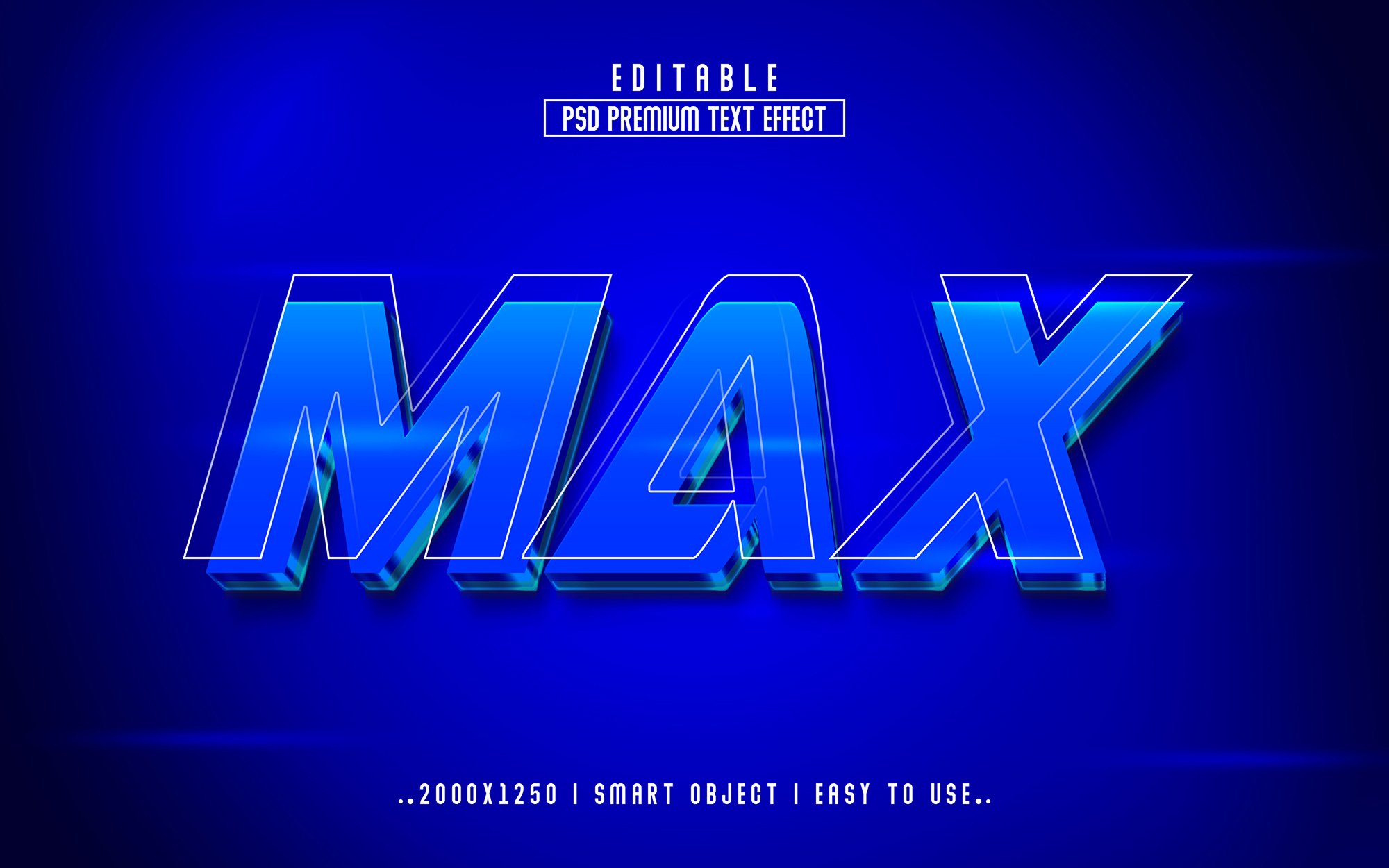 Max 3D Editable psd Text Effectcover image.