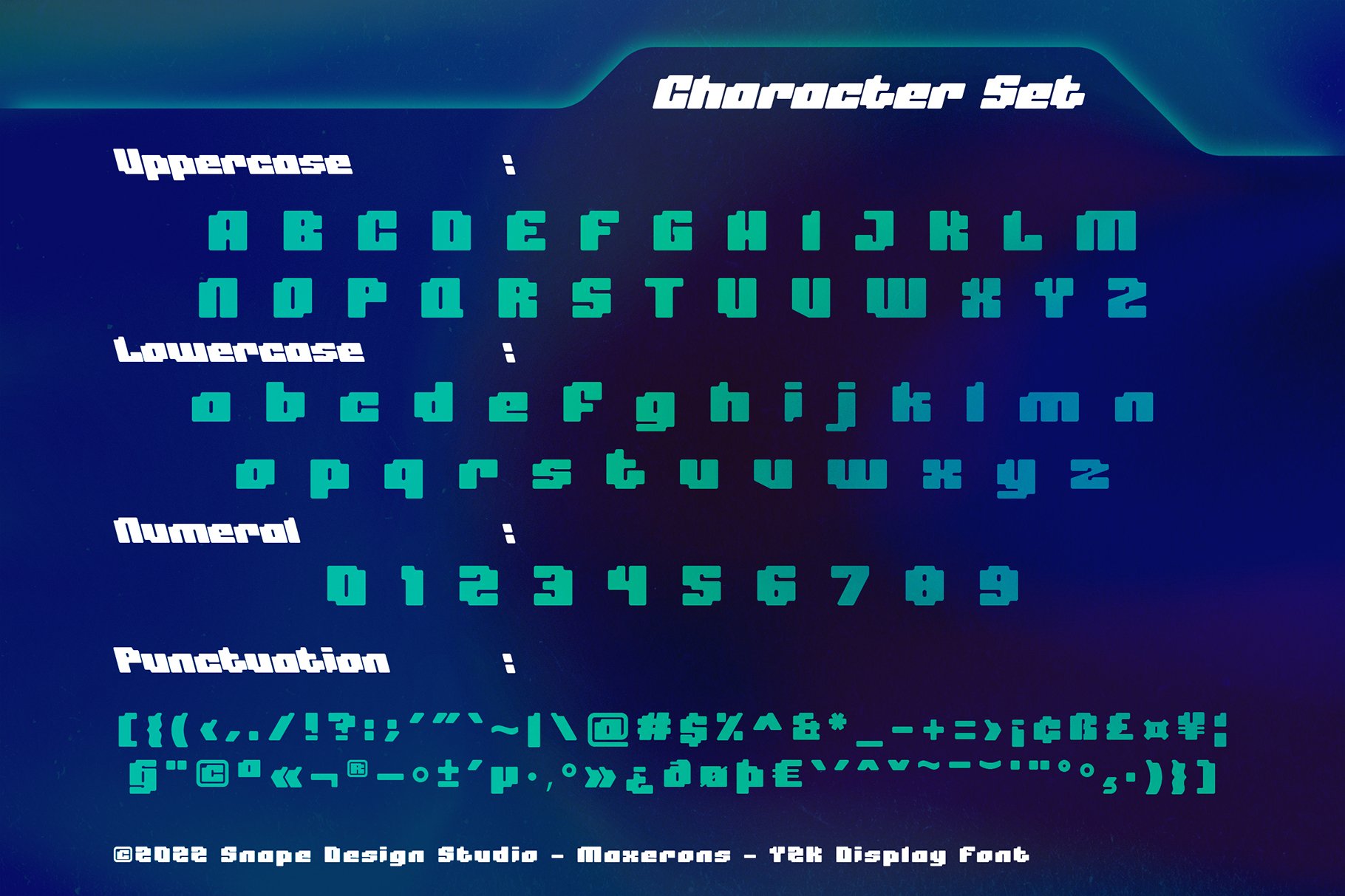 Maxerons - Y2K Font preview image.