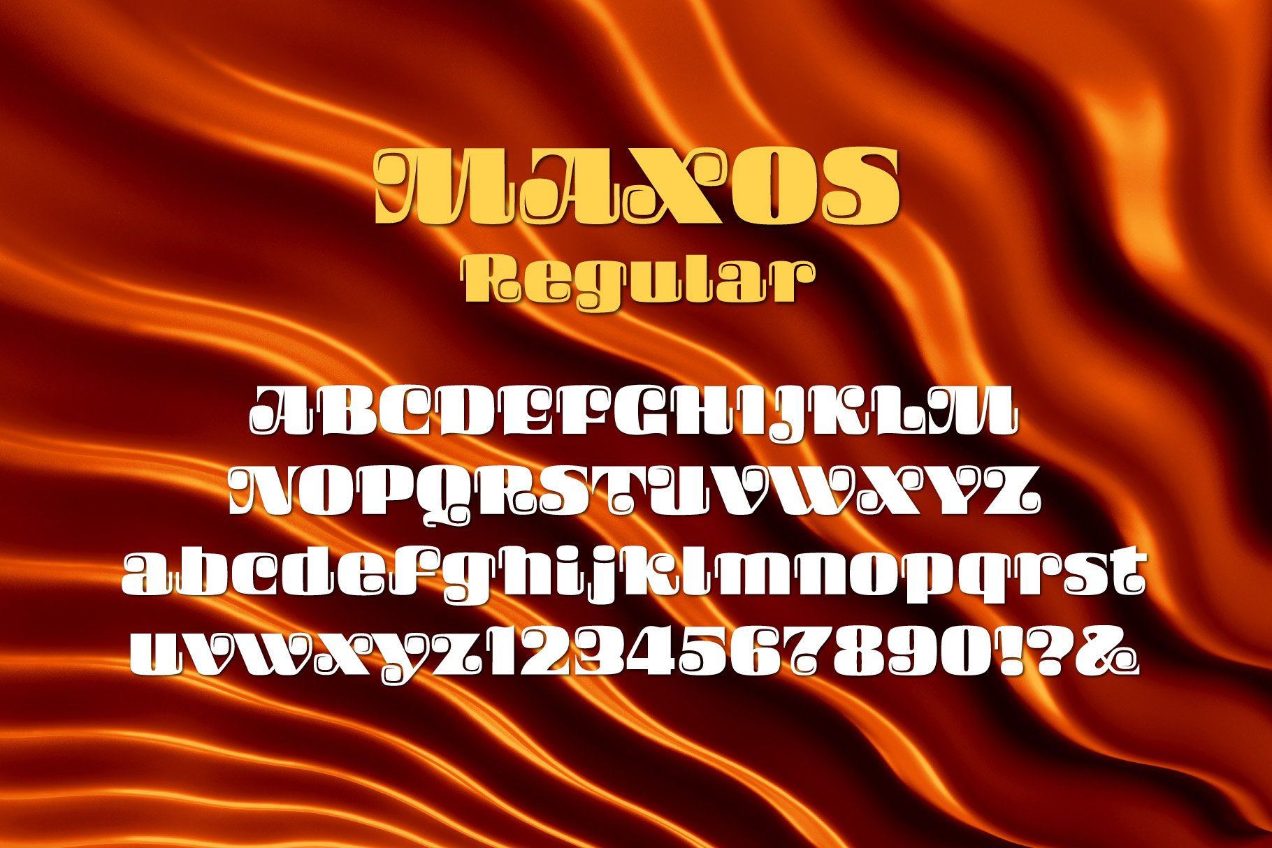 Maxos Font preview image.