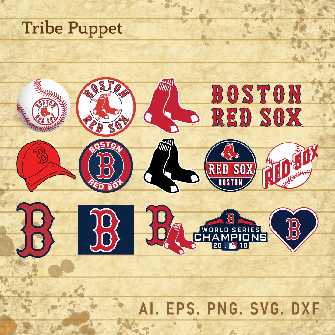 Boston Red Sox Logo Vector set - MasterBundles