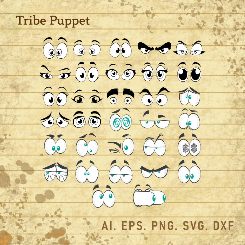 Comic Eyes vector set - MasterBundles