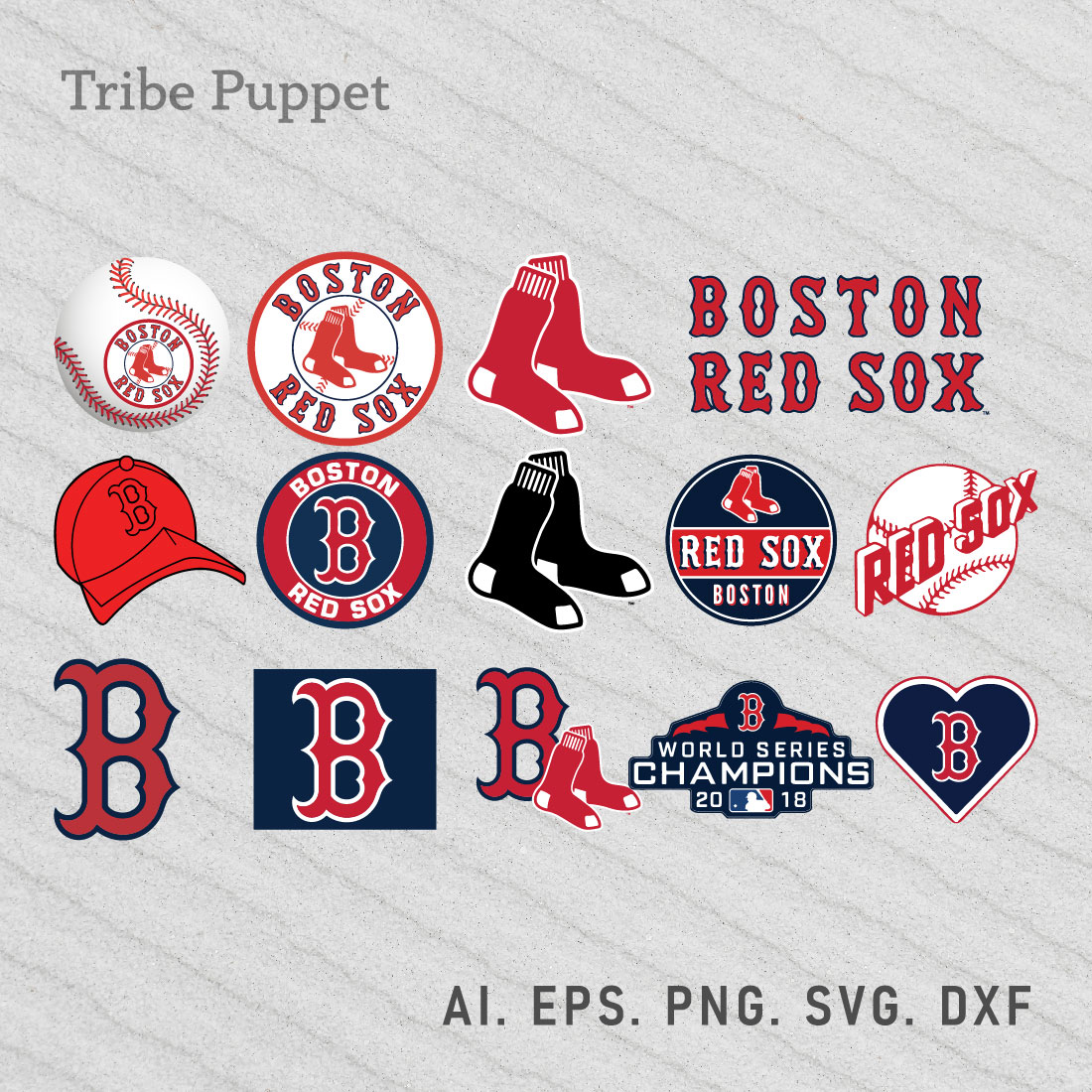 Boston Red Sox Logo Vector set preview image.