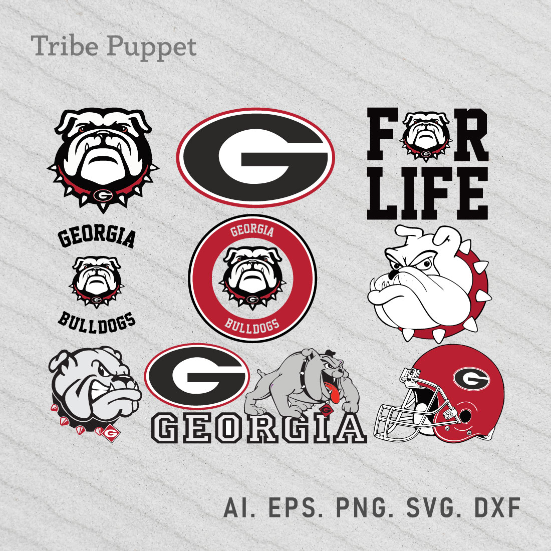 Georgia Bulldogs Logo SVG Set preview image.