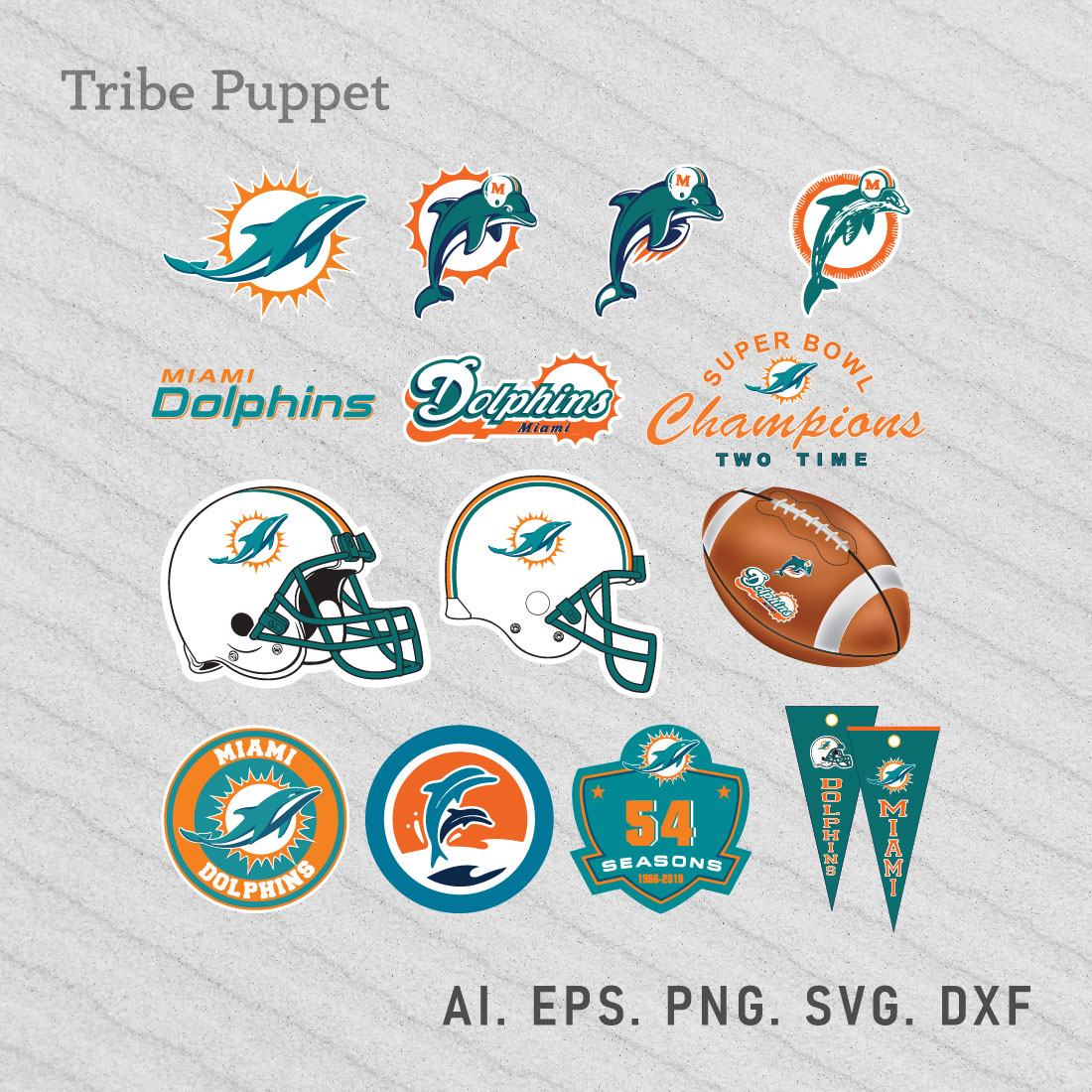 Miami Dolphin Logo SVG preview image.
