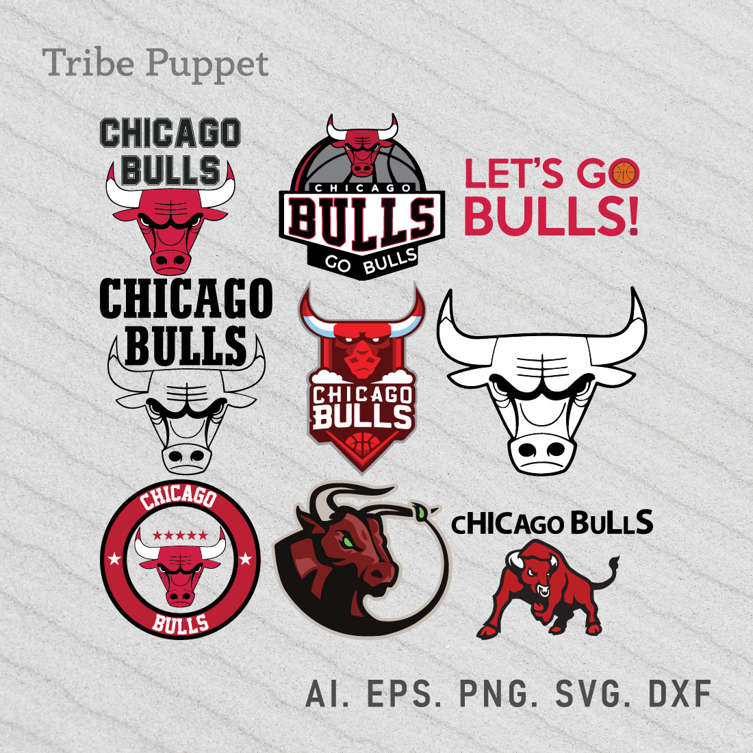 Chicago Bulls Logo Vector set - MasterBundles