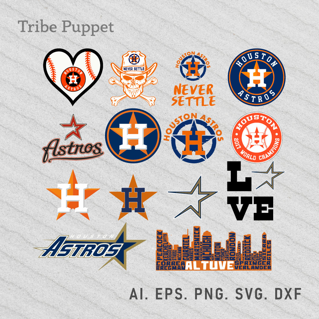 Houston Astros Logo Vector Set