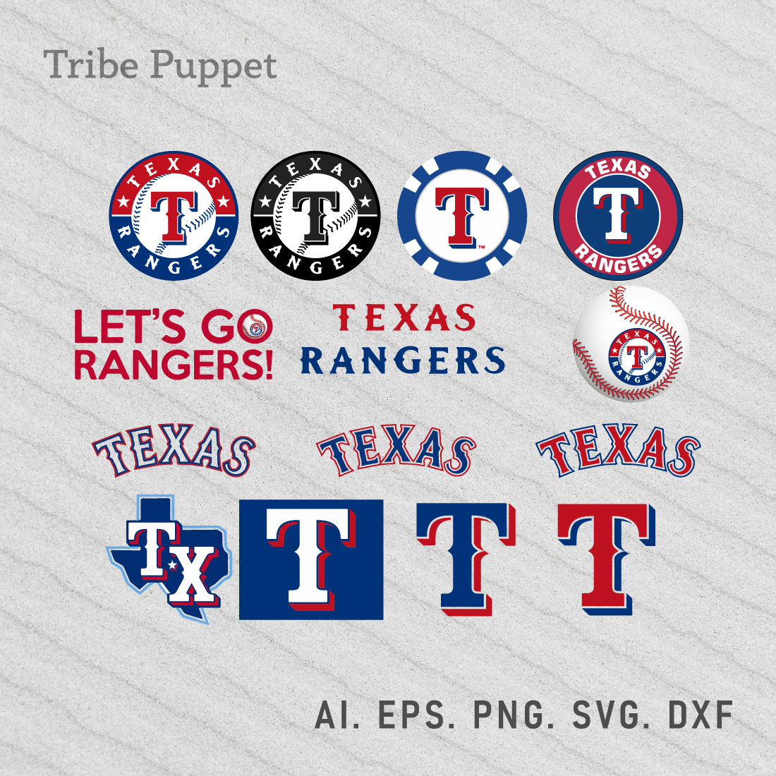 Texas Rangers Logo SVG preview image.