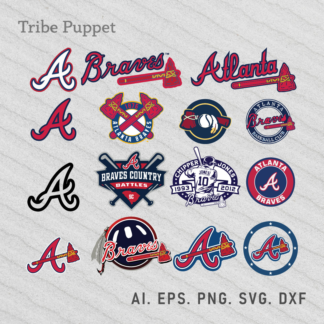 Atlanta Braves Logo Vector Set Masterbundles