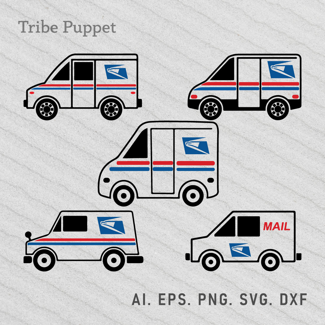 Mail Truck SVG preview image.