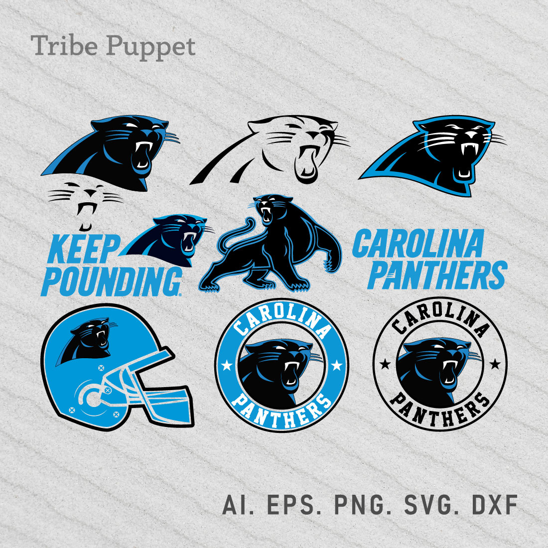Carolina Panthers Logo Vector set preview image.