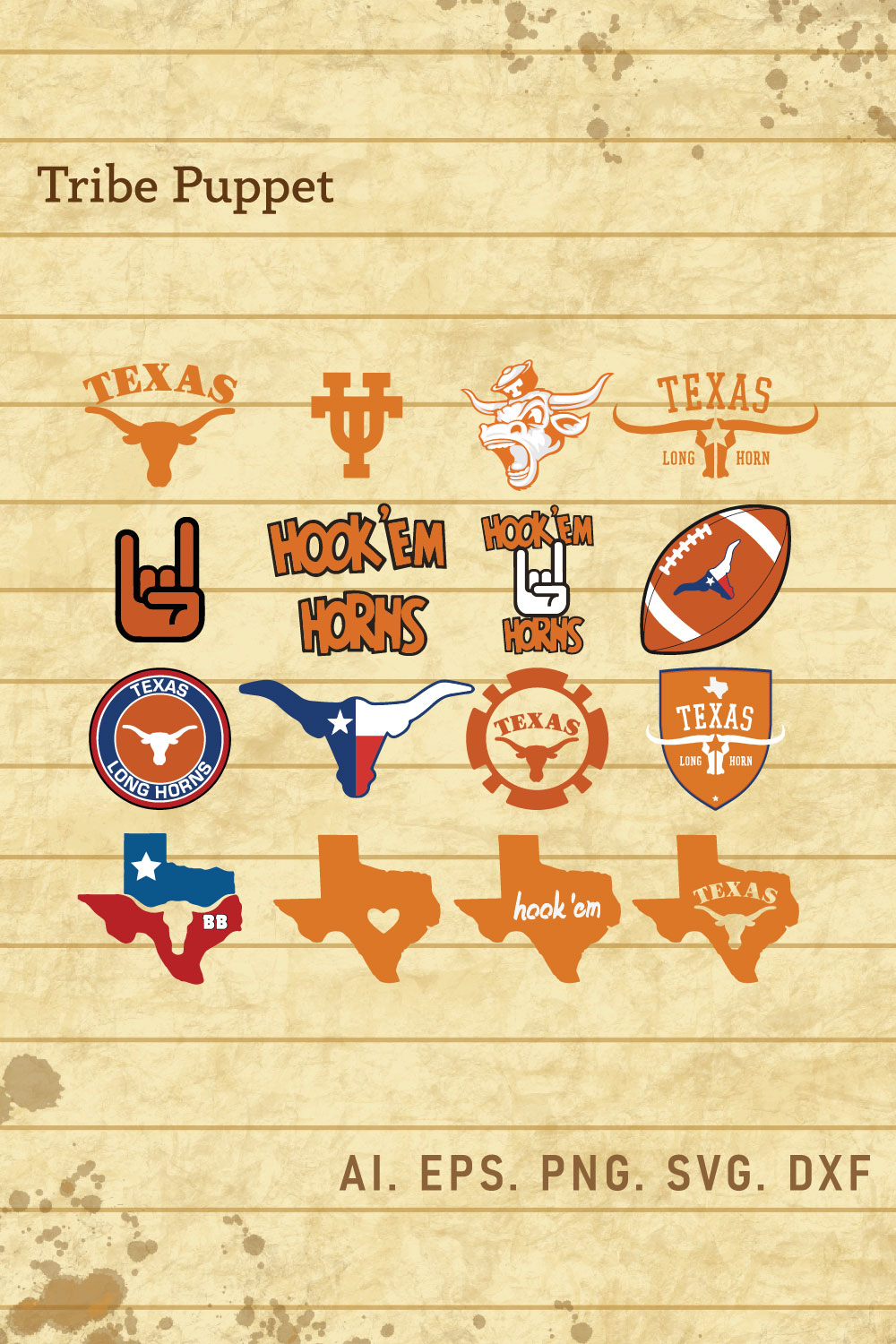 Texas Longhorns Logo SVG pinterest preview image.