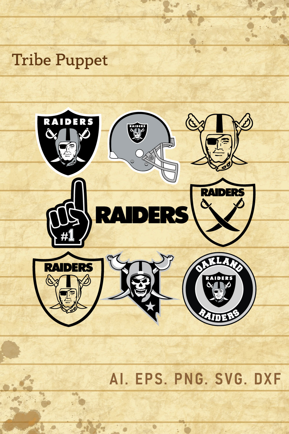 Oakland Raiders SVG pinterest preview image.