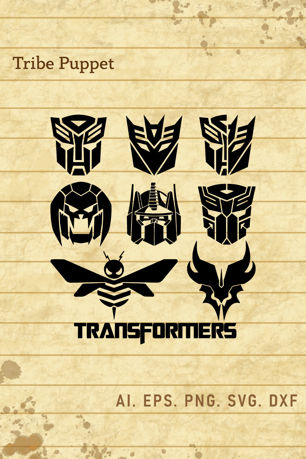 Transformers Symbol Vector Set pinterest preview image.