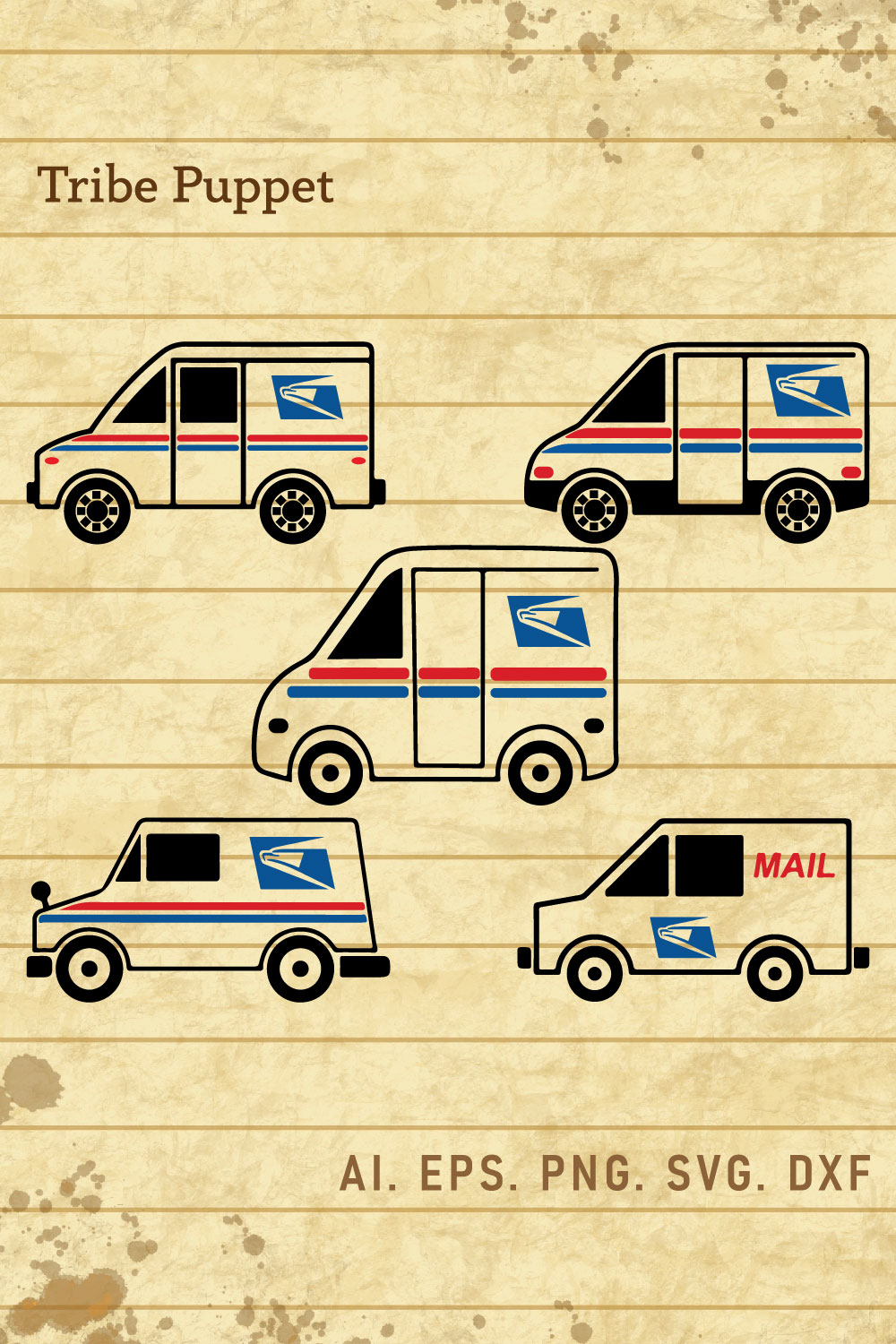 Mail Truck SVG pinterest preview image.