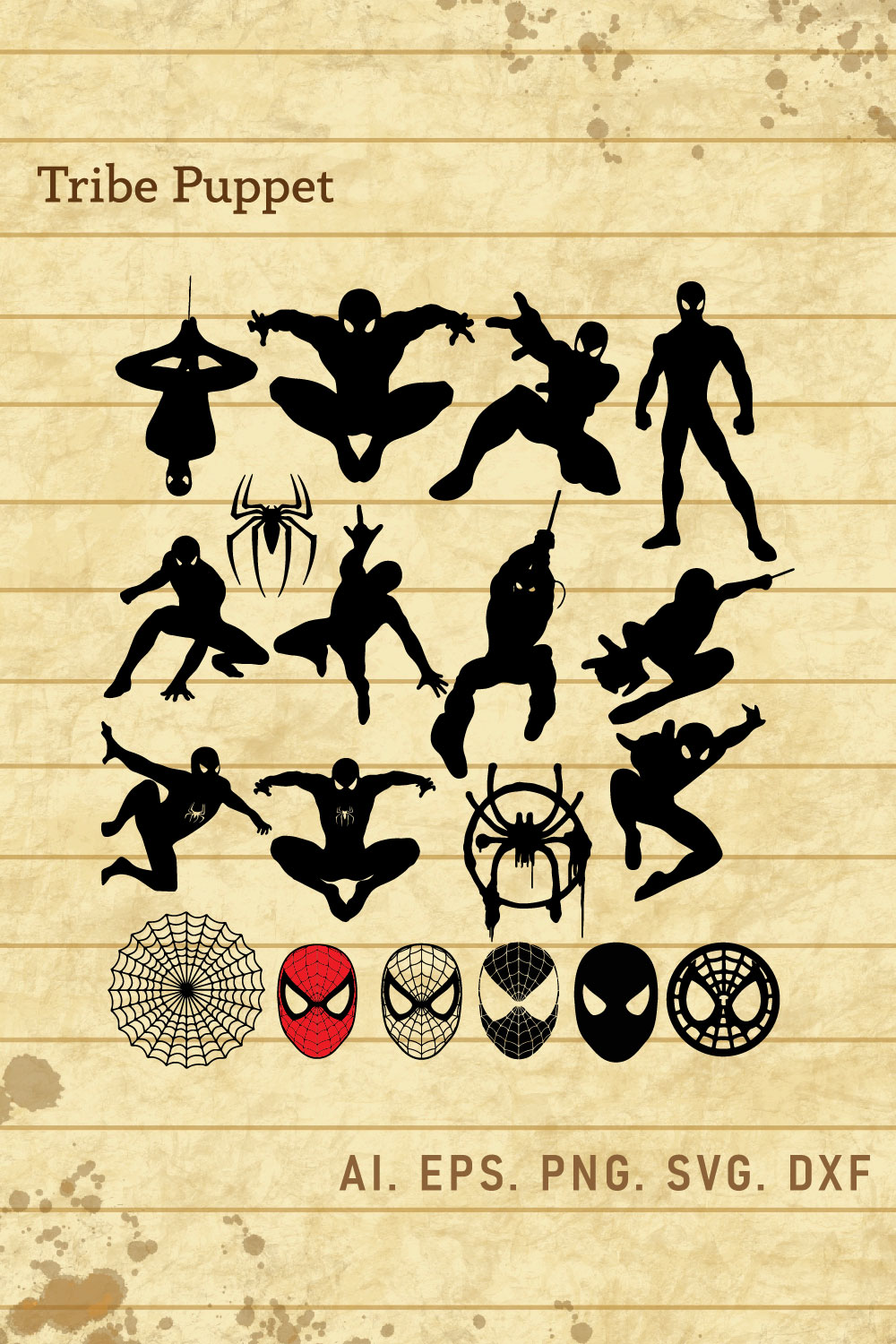 Spider Man SVG 2 pinterest preview image.