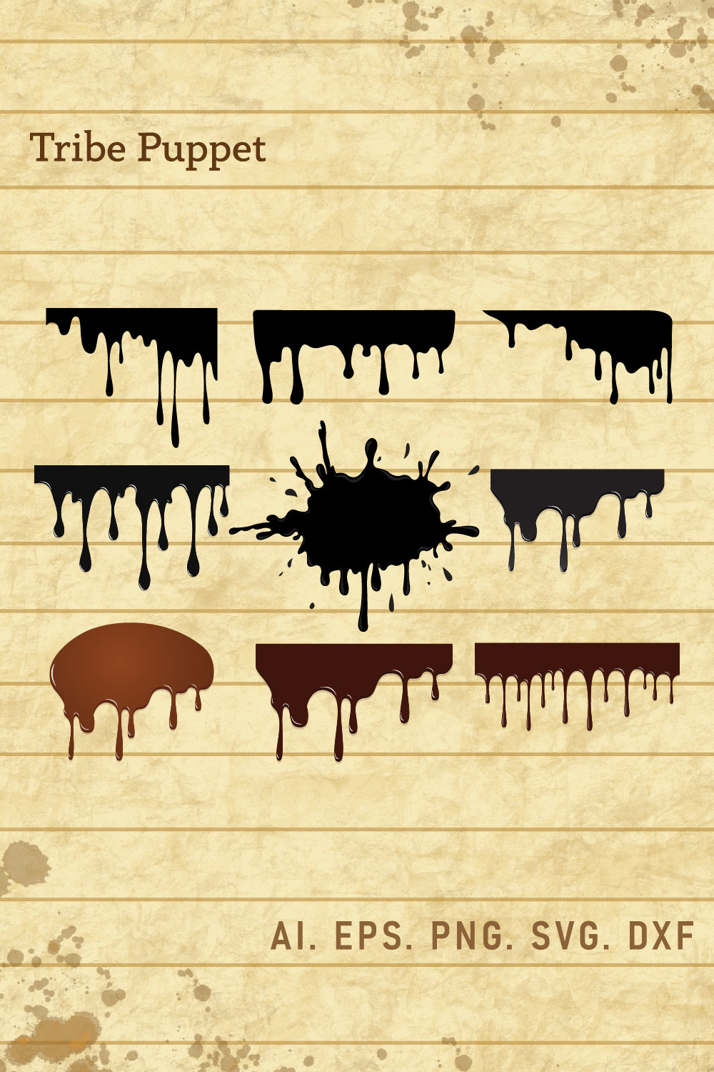 Dripping Borders Svg Set pinterest preview image.