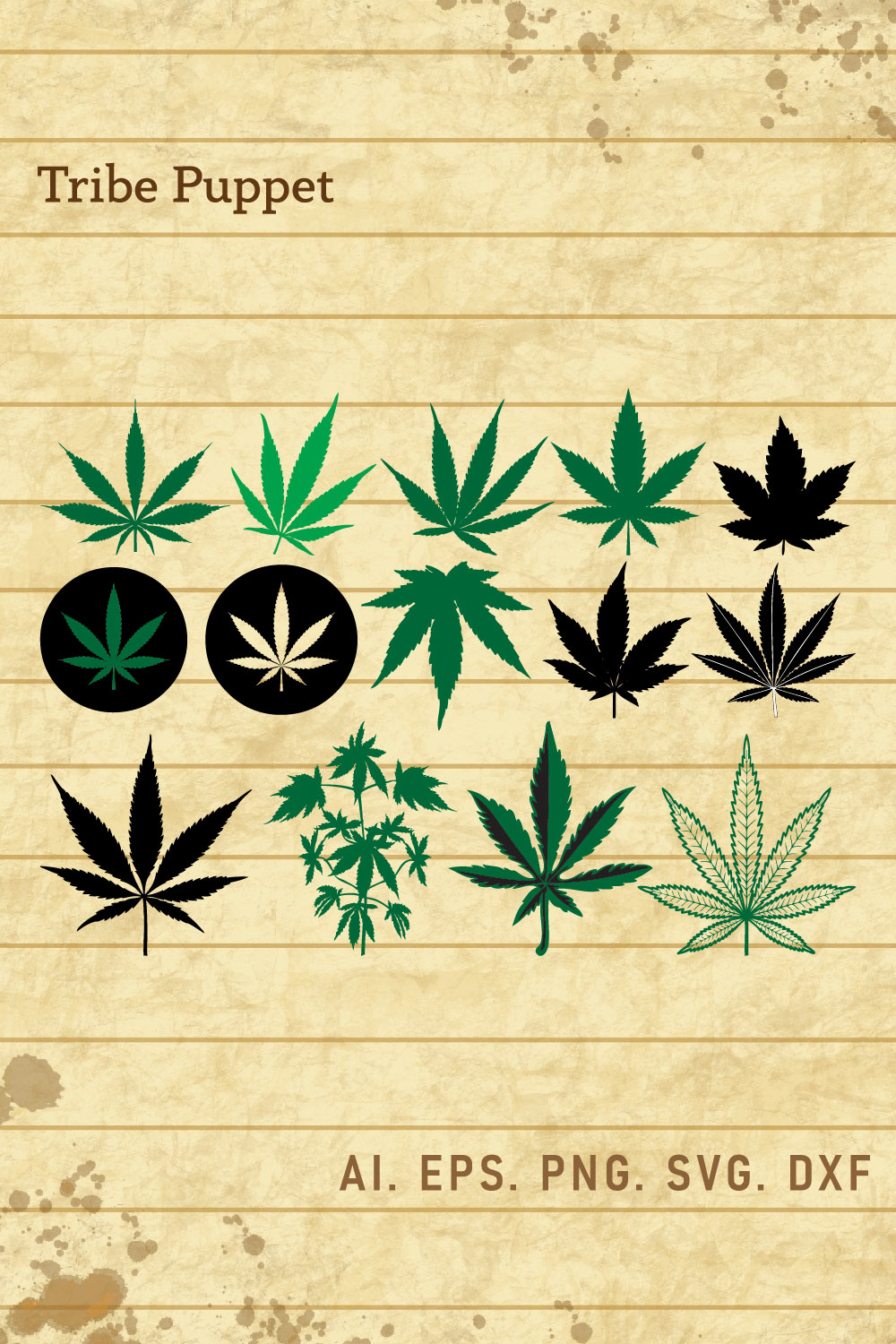 Cannabis Vector Set pinterest preview image.