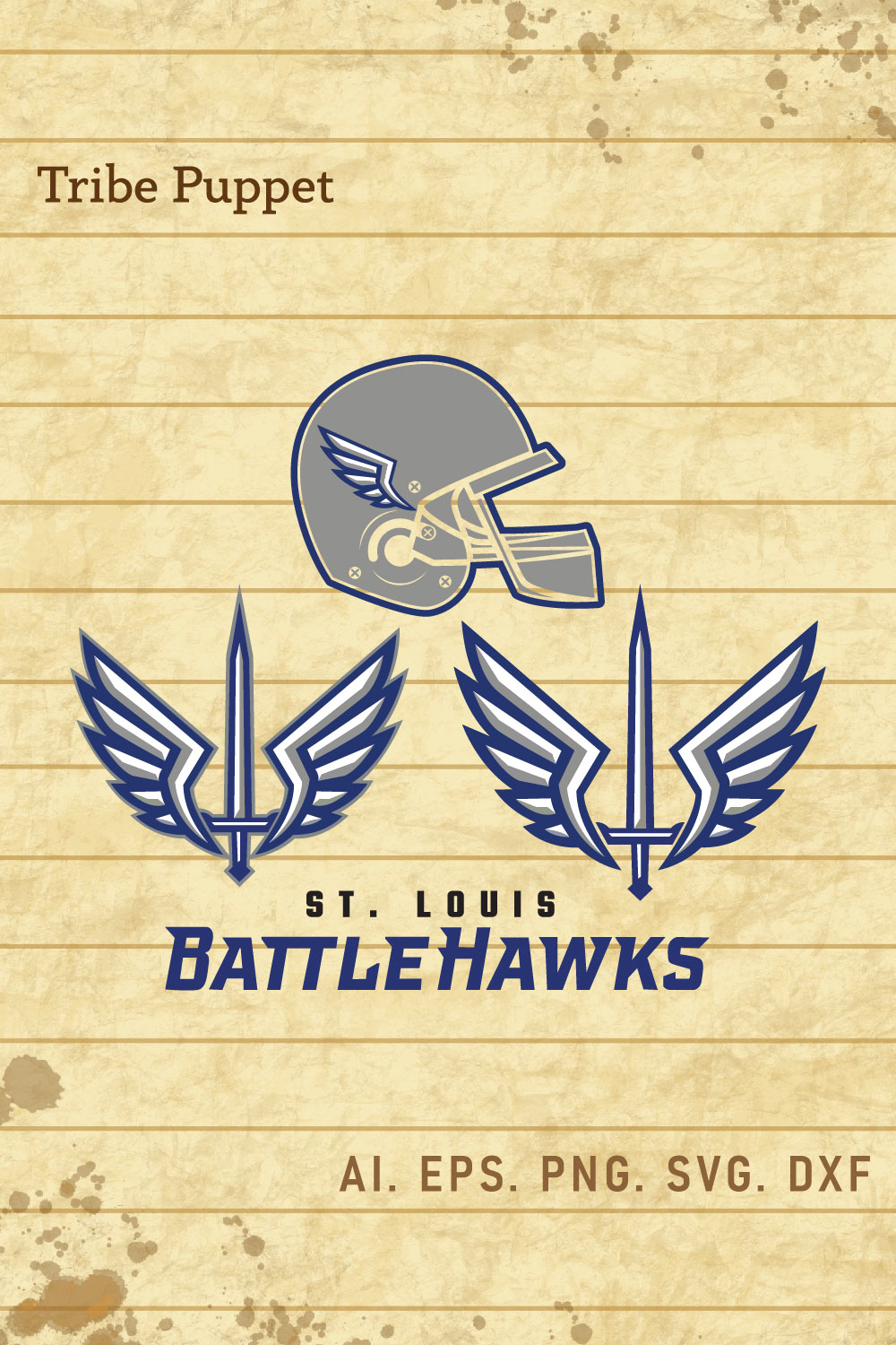 ST Louis Battle Hawks Logo Vector pinterest preview image.