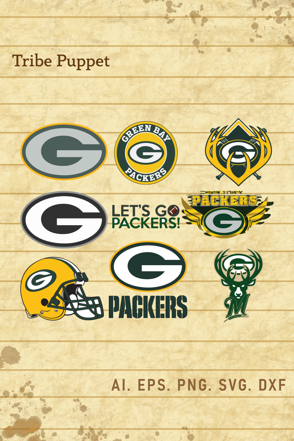 Green Bay Packers Logo SVG Set pinterest preview image.