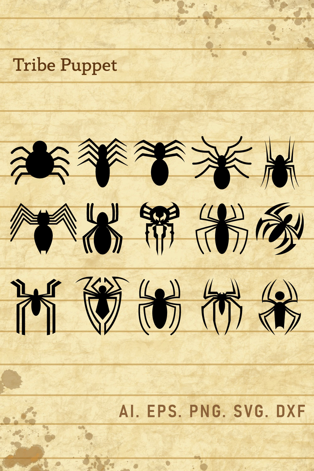 Marvel Spider Man Symbols Evolution Vector Set pinterest preview image.