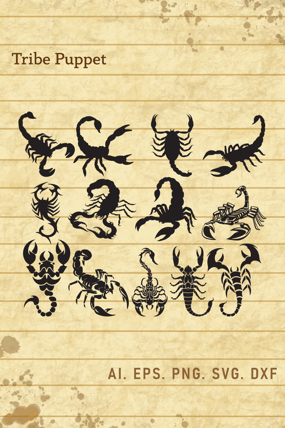 Drawing of scorpions on a piece of paper.