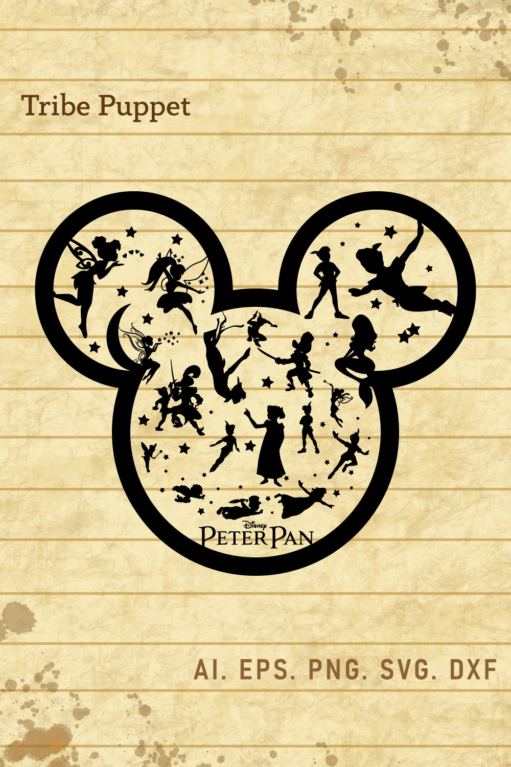 Peter Pan SVG pinterest preview image.