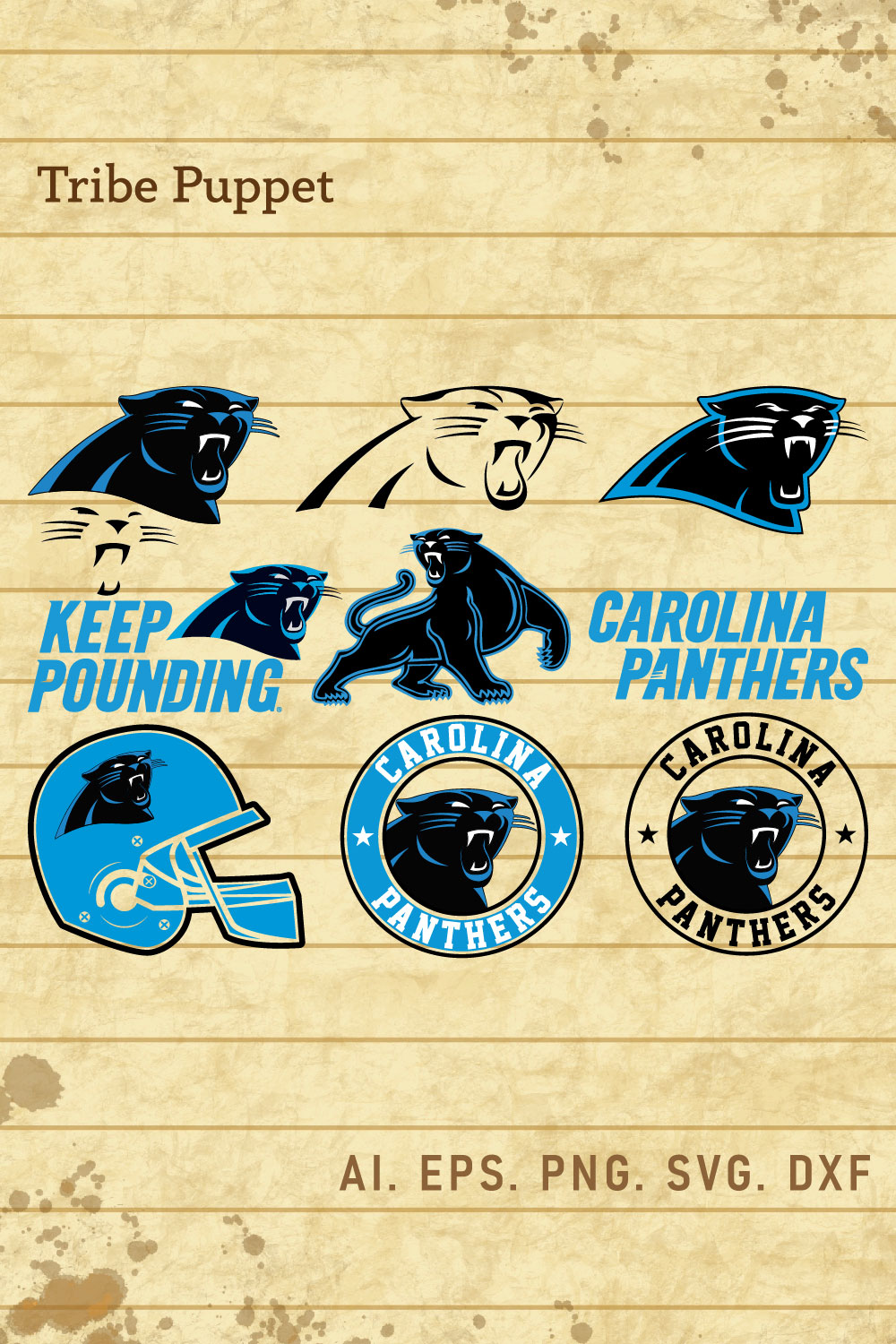 Carolina Panthers Logo Vector set pinterest preview image.