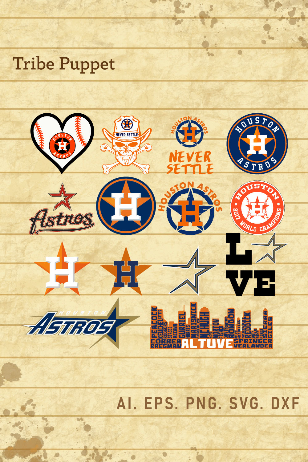 Houston Astros Logo Vector Set pinterest preview image.