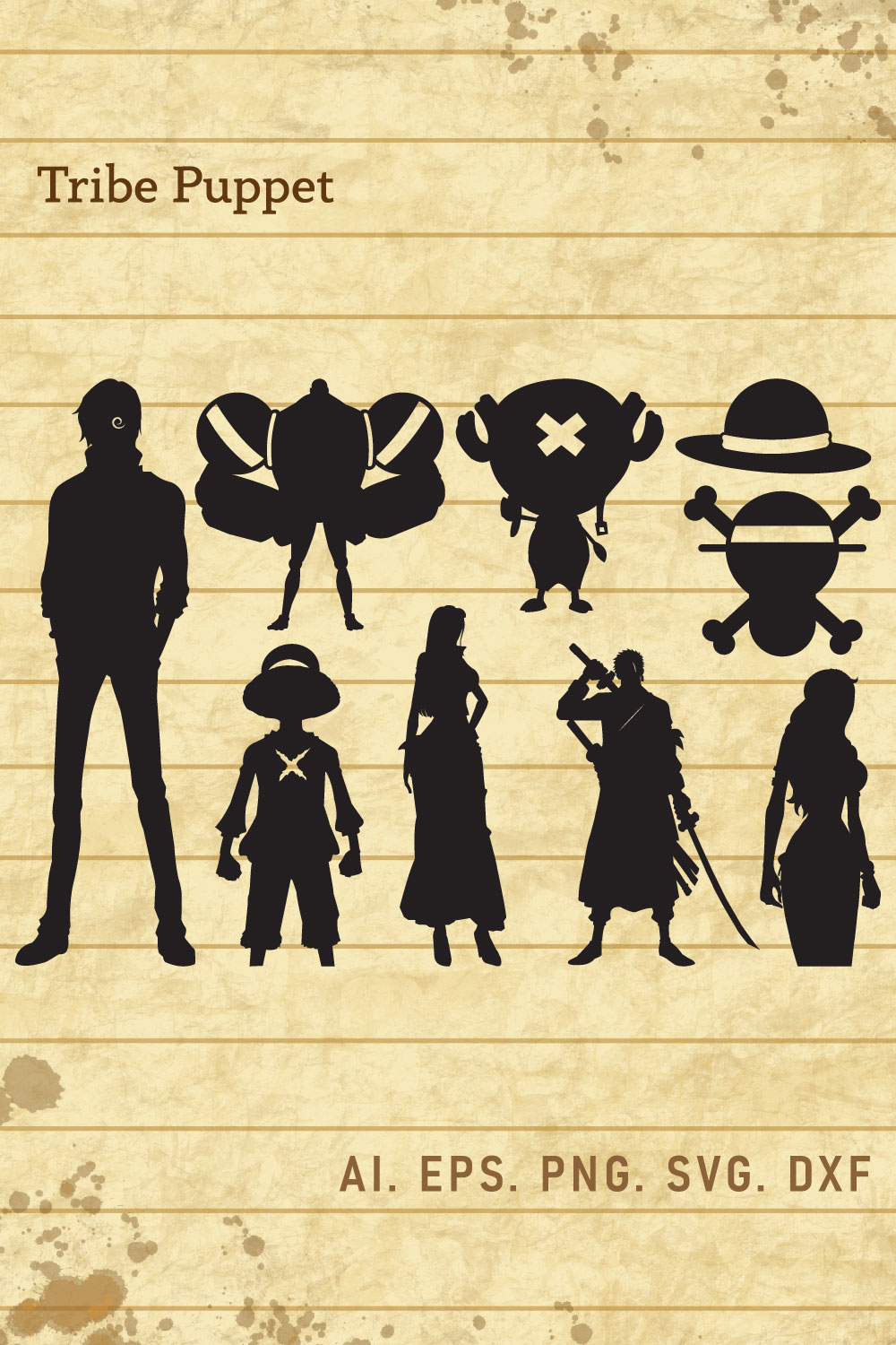 One Piece Vector Set pinterest preview image.
