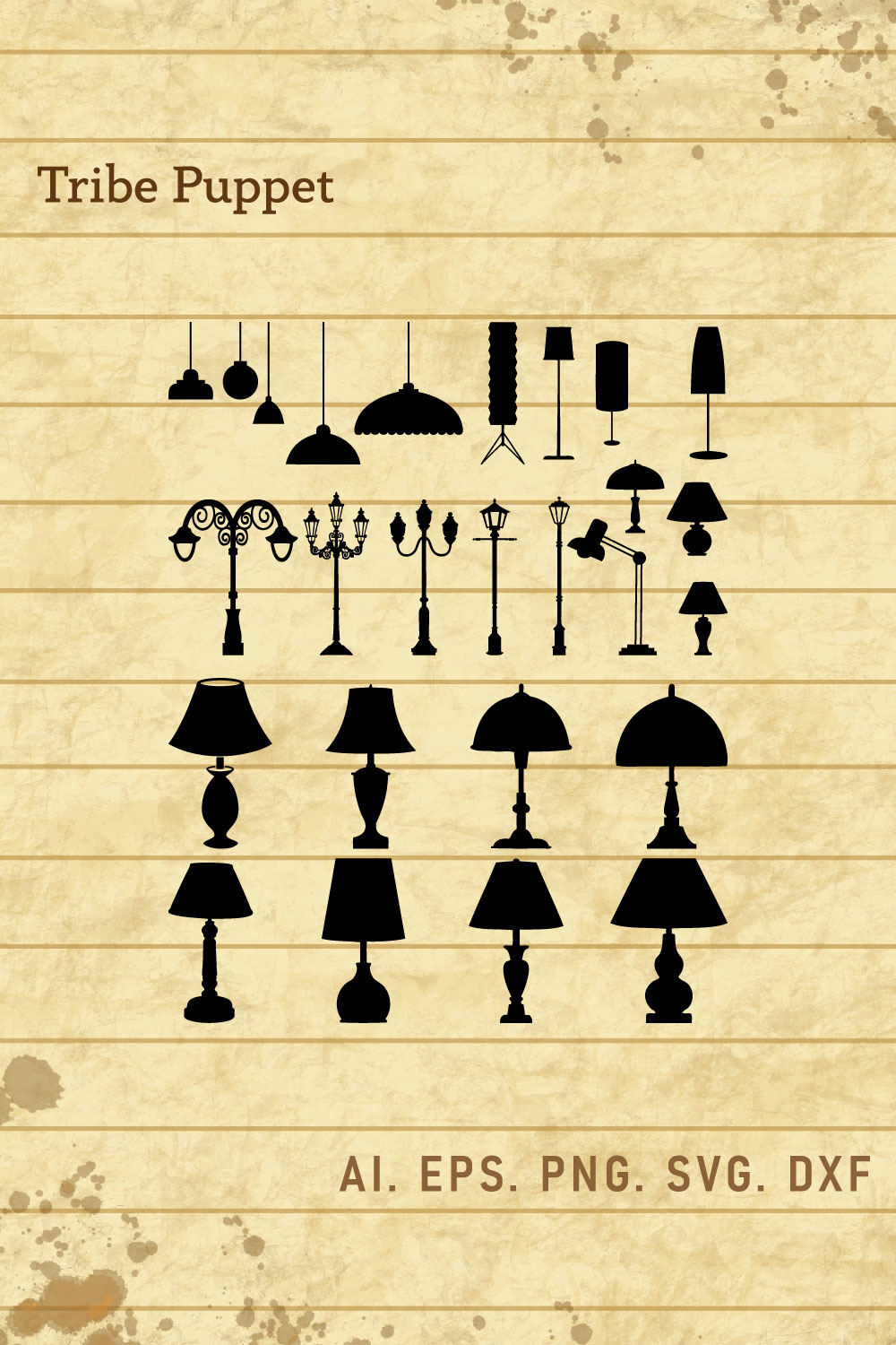 Lamps SVG pinterest preview image.