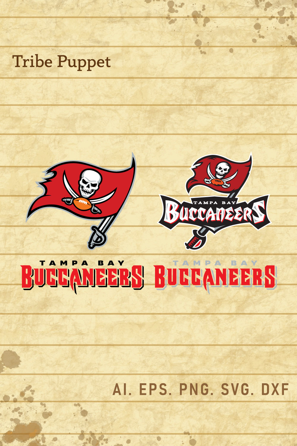 Tampa Bay Buccaneers Logo Vector Set pinterest preview image.