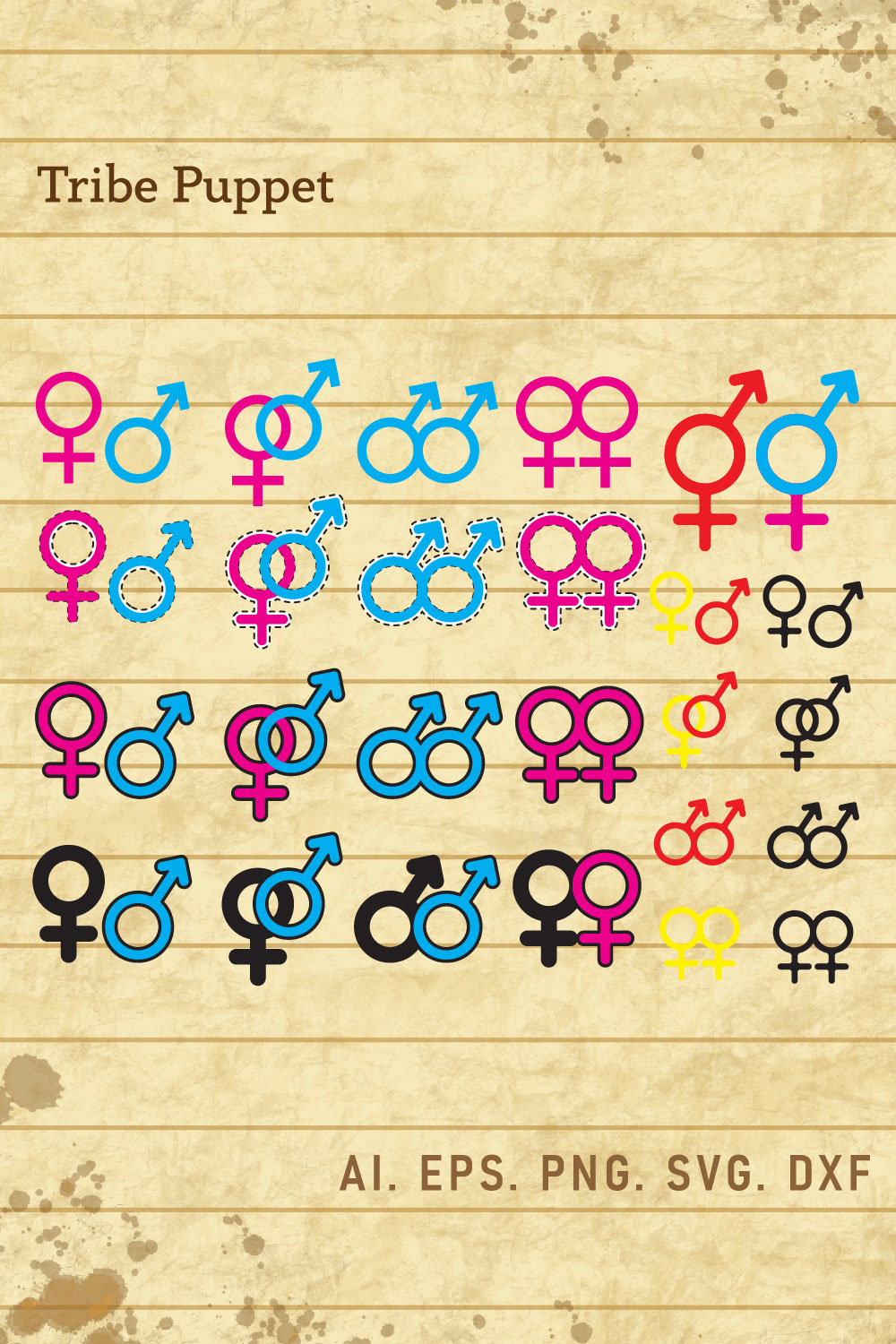 Gender Symbol SVG Set pinterest preview image.