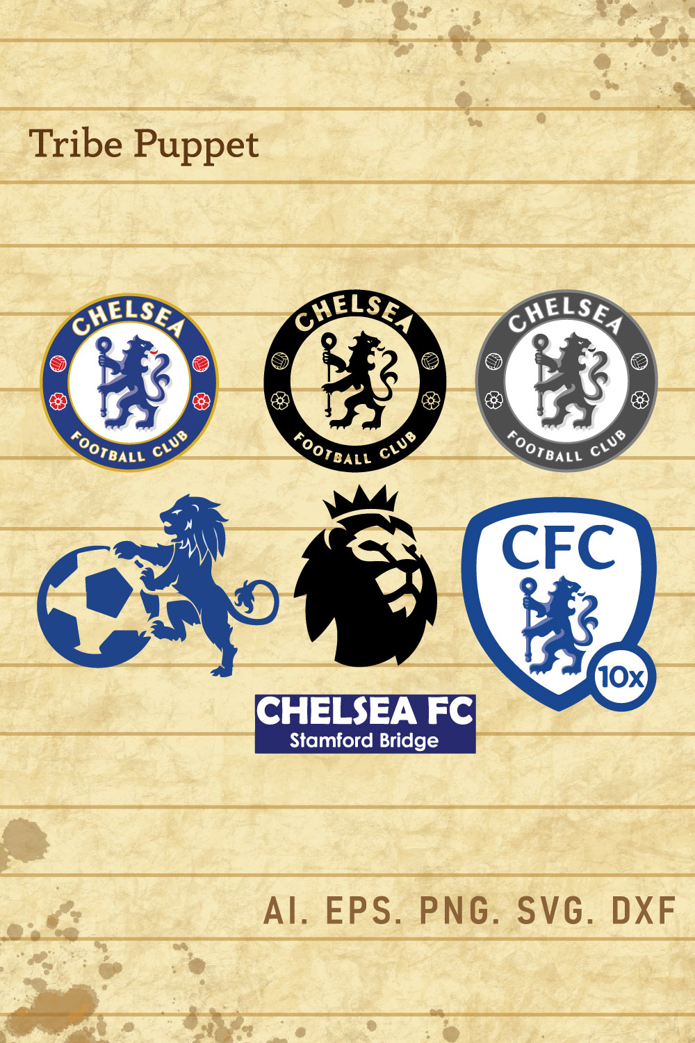 Chelsea Football Club Logo vector Set pinterest preview image.