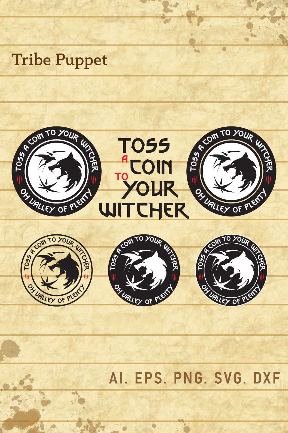 The Witcher Vector Set pinterest preview image.