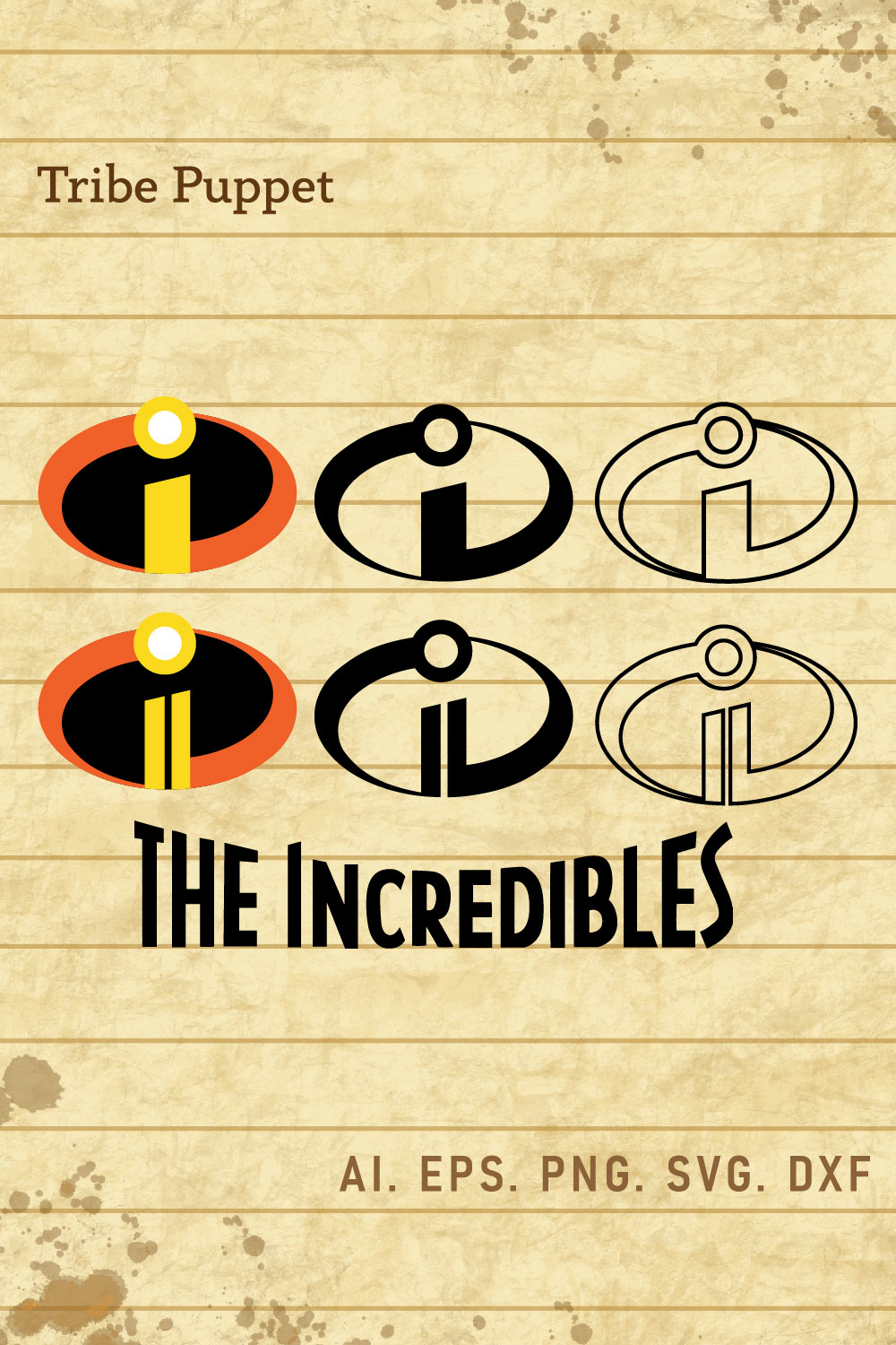 The Incredibles Symbols Logo Set pinterest preview image.