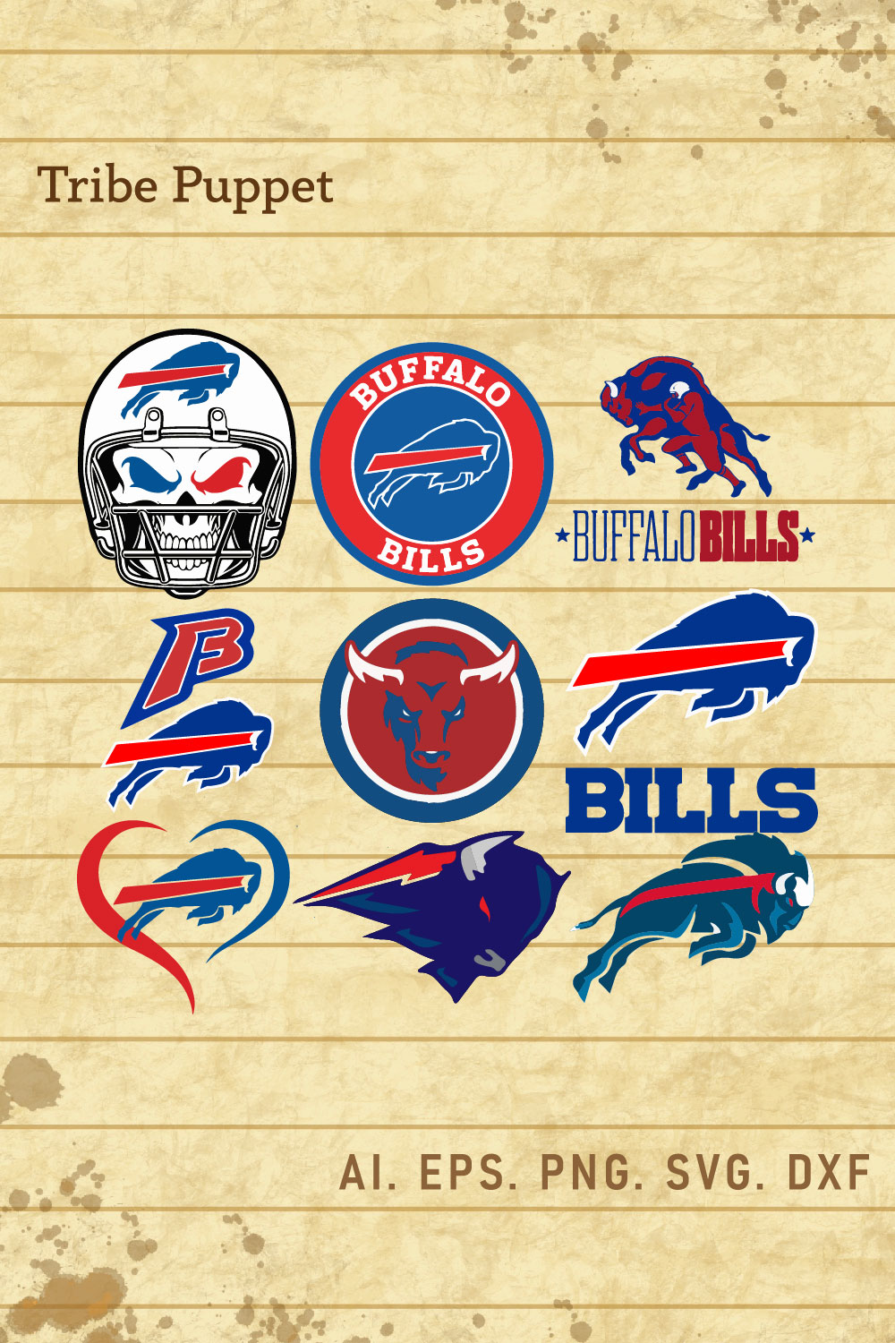 Buffalo Bills Vector set pinterest preview image.
