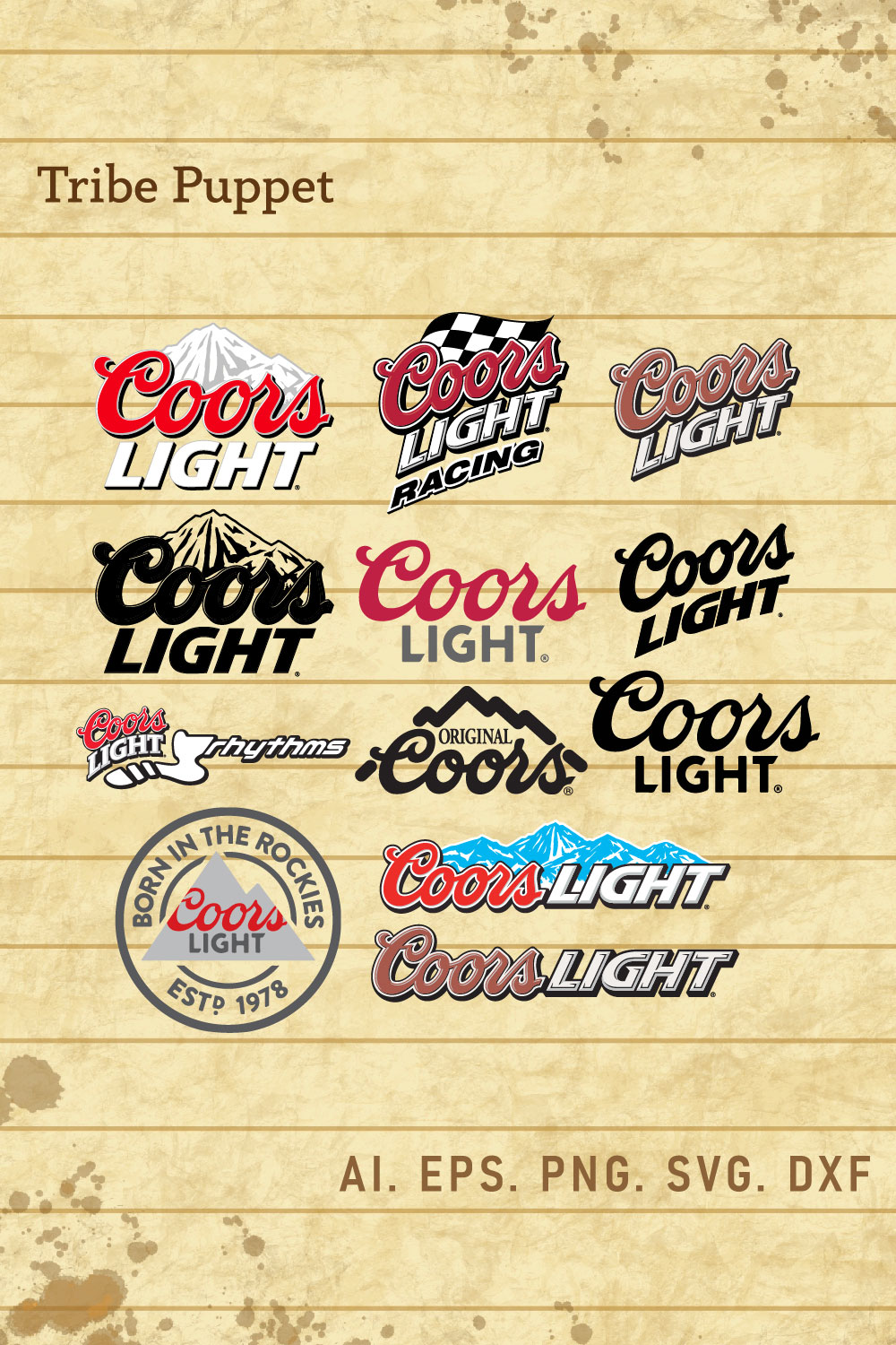 Coors Light logo Vector Set pinterest preview image.