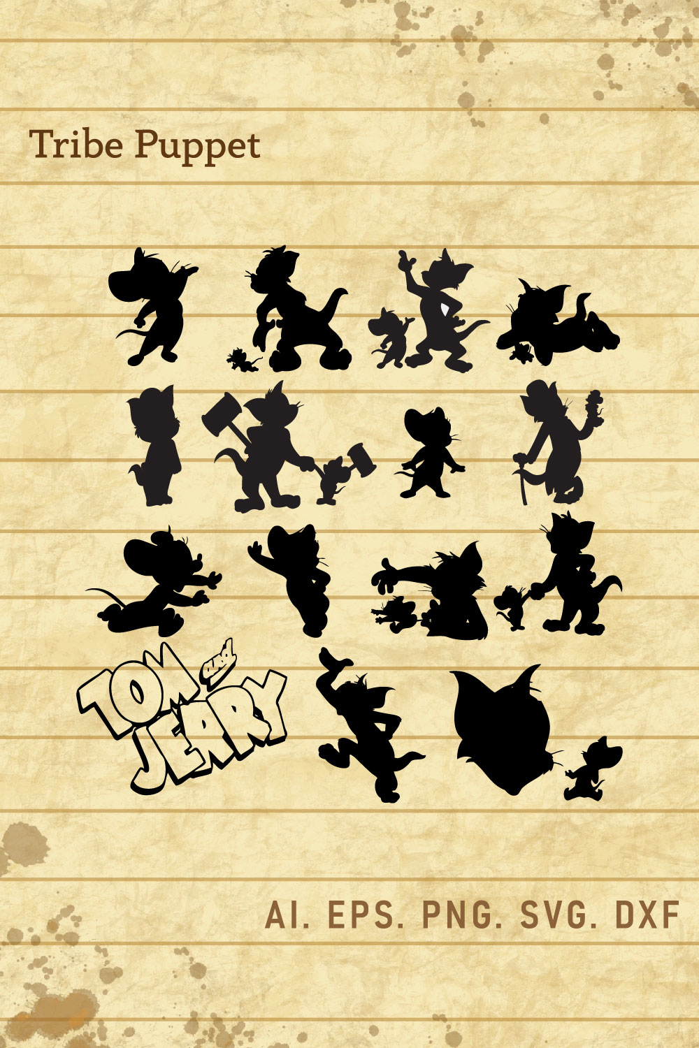 Tom and Jerry SVG pinterest preview image.
