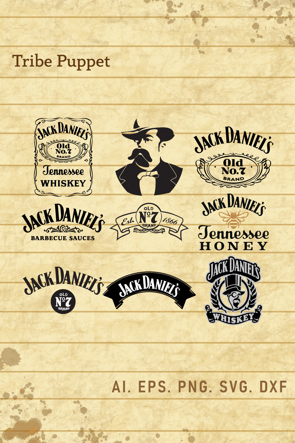 Jack Daniels Whisky Logo SVG pinterest preview image.
